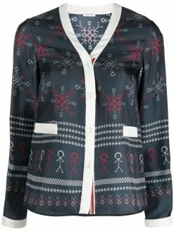 Thom Browne stick figure-print blouse