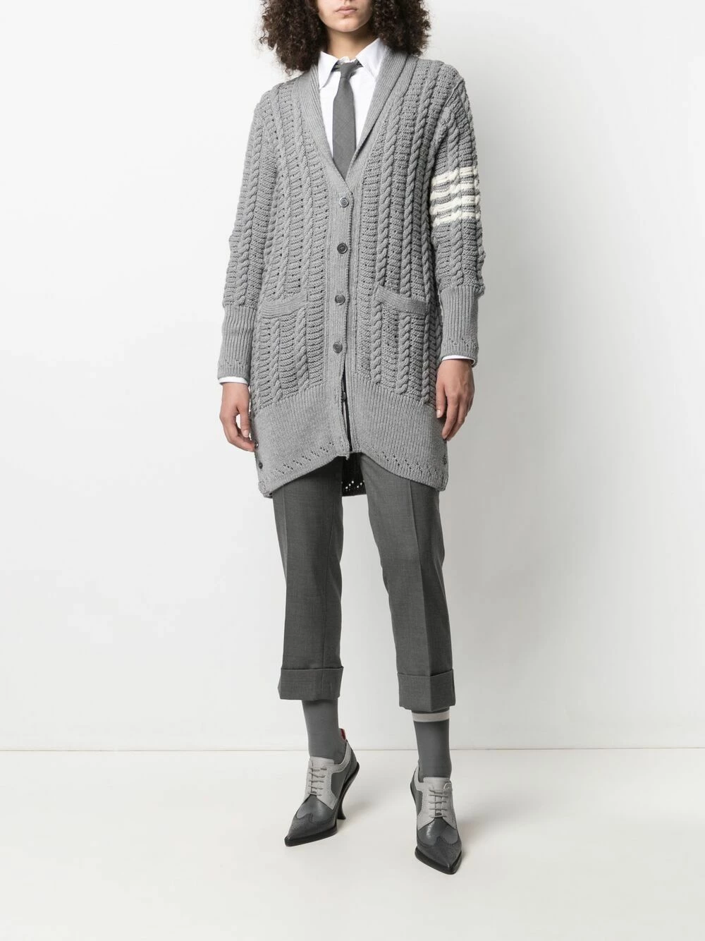 Thom Browne Cable knit cardi coat cardi-coats of women 2 Thom Browne cable-knit cardi-coat