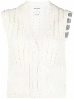 Thom Browne cable knit vest top