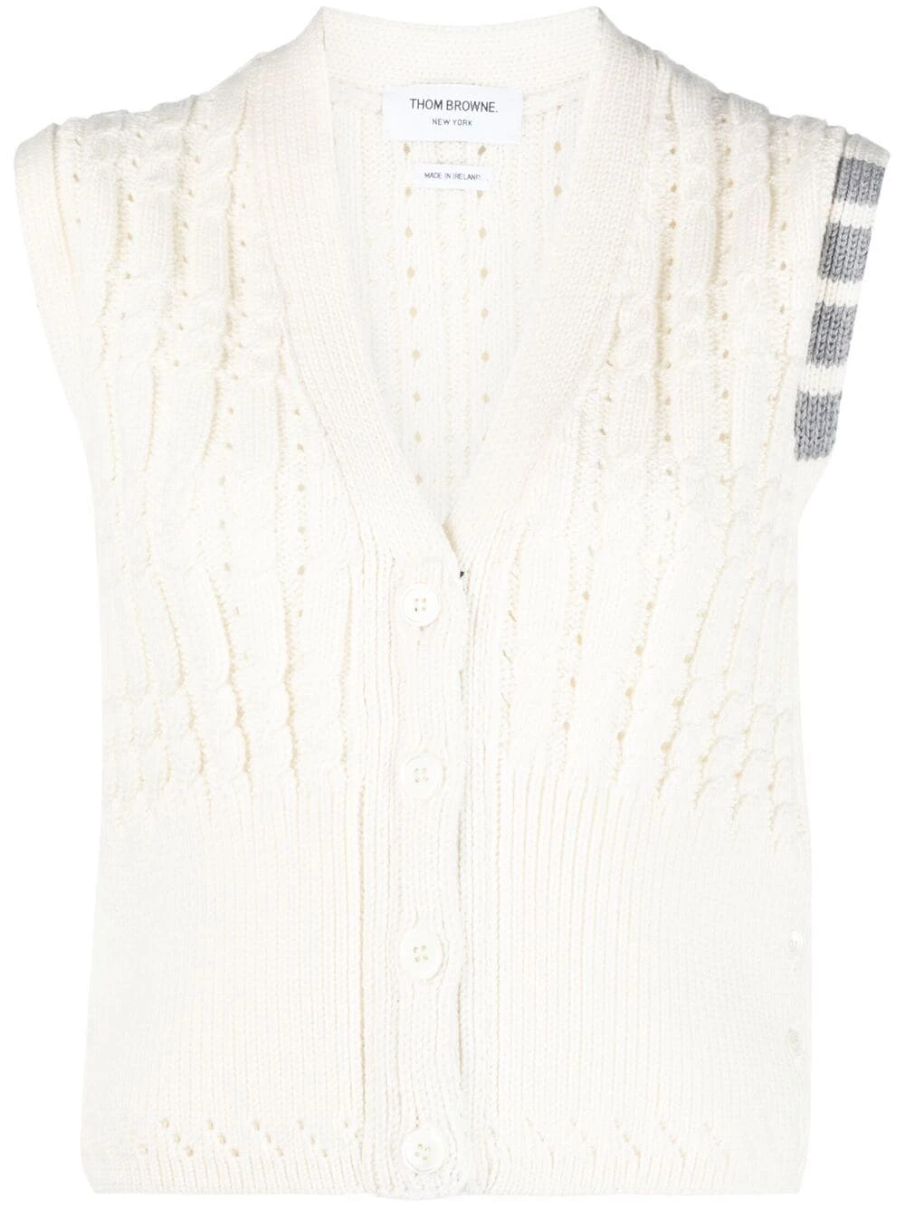 Thom Browne Cable knit vest top knitted tops of women 1 Thom Browne cable knit vest top