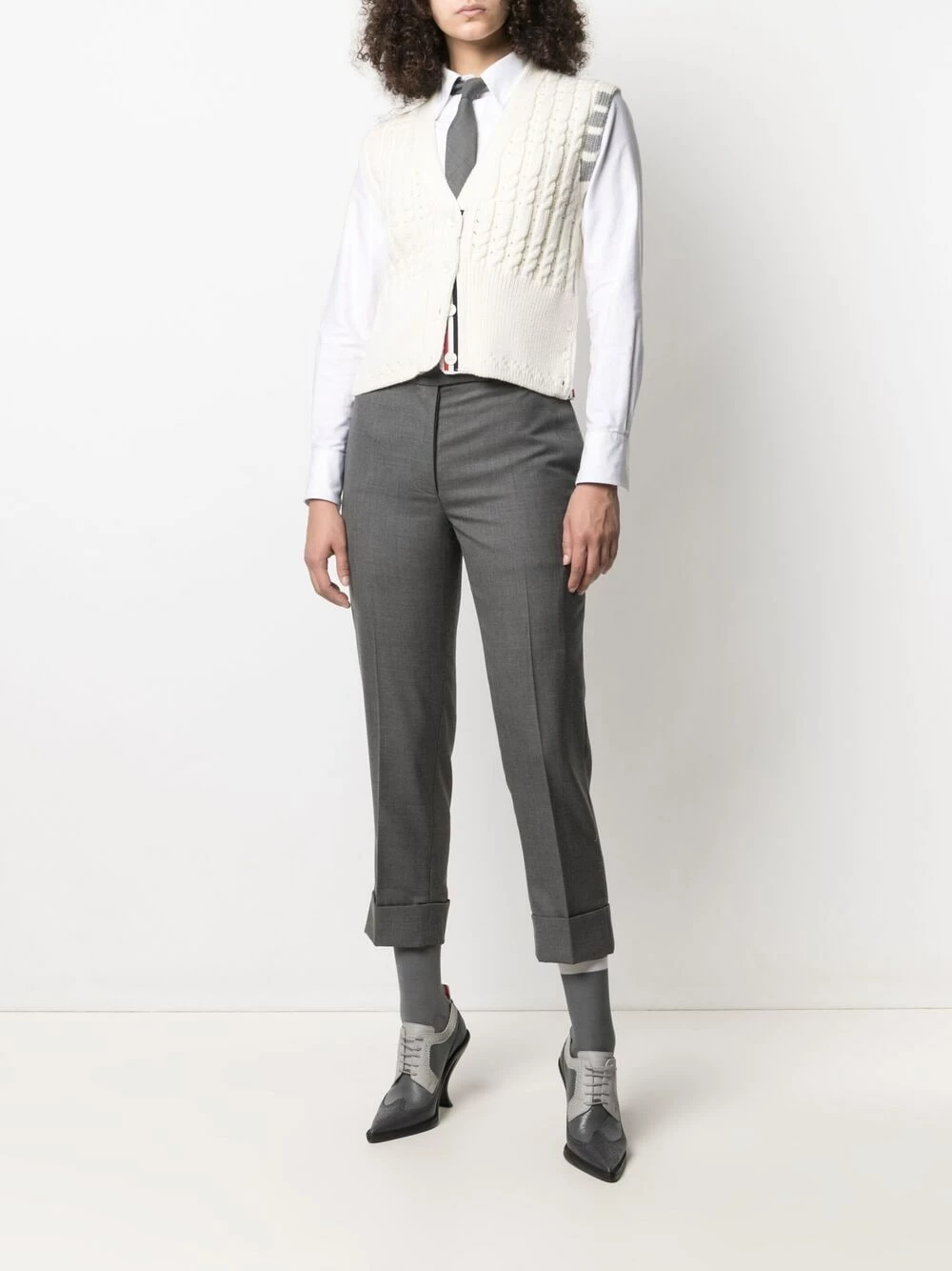 Thom Browne Cable knit vest top knitted tops of women 2 Thom Browne cable knit vest top