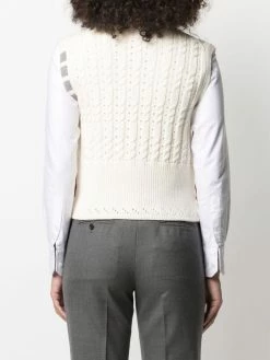 Thom Browne Cable knit vest top knitted tops of women 8 Thom Browne cable knit vest top