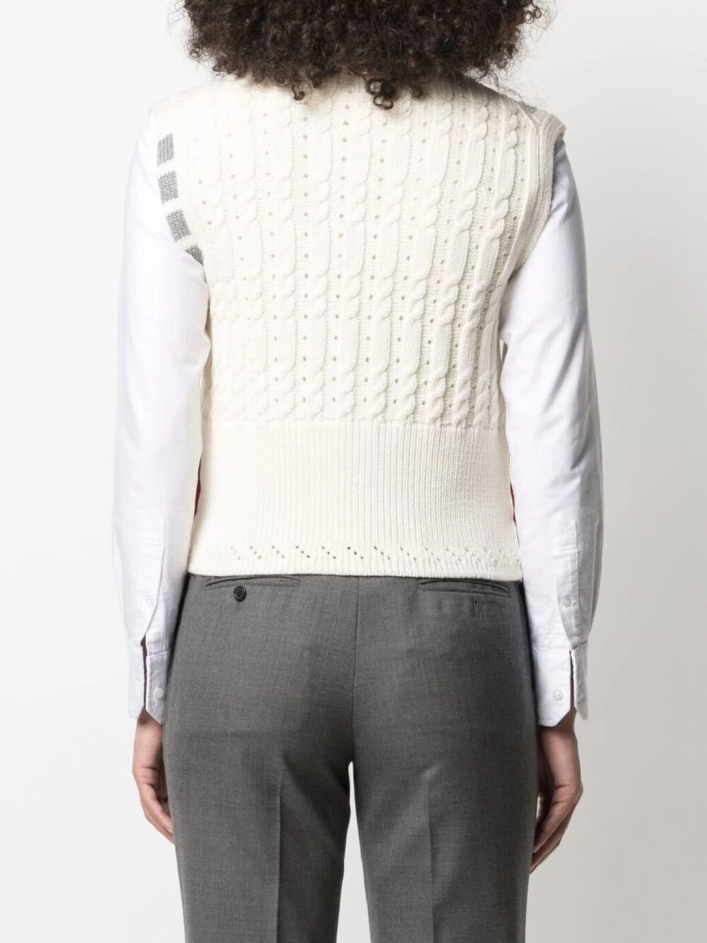 Thom Browne Cable knit vest top knitted tops of women 4 Thom Browne cable knit vest top