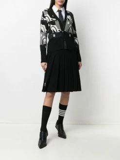Thom Browne intarsia-pattern cardigan