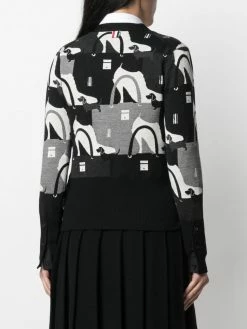 Thom Browne Intarsia pattern cardigan cardigans of women 8 Thom Browne intarsia-pattern cardigan