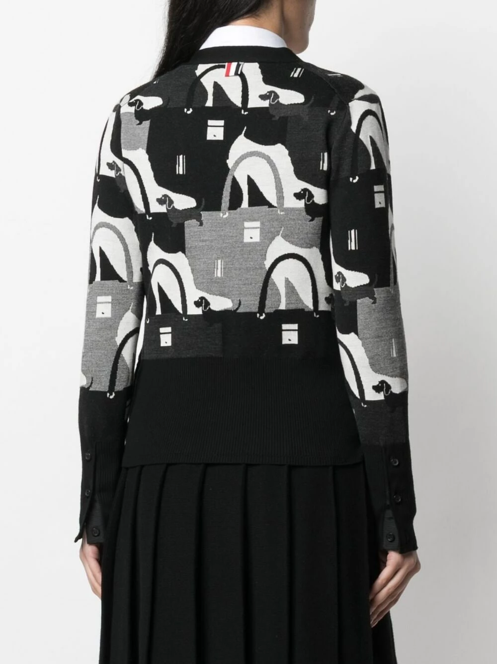 Thom Browne Intarsia pattern cardigan cardigans of women 4 Thom Browne intarsia-pattern cardigan