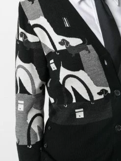 Thom Browne Intarsia pattern cardigan cardigans of women 9 Thom Browne intarsia-pattern cardigan