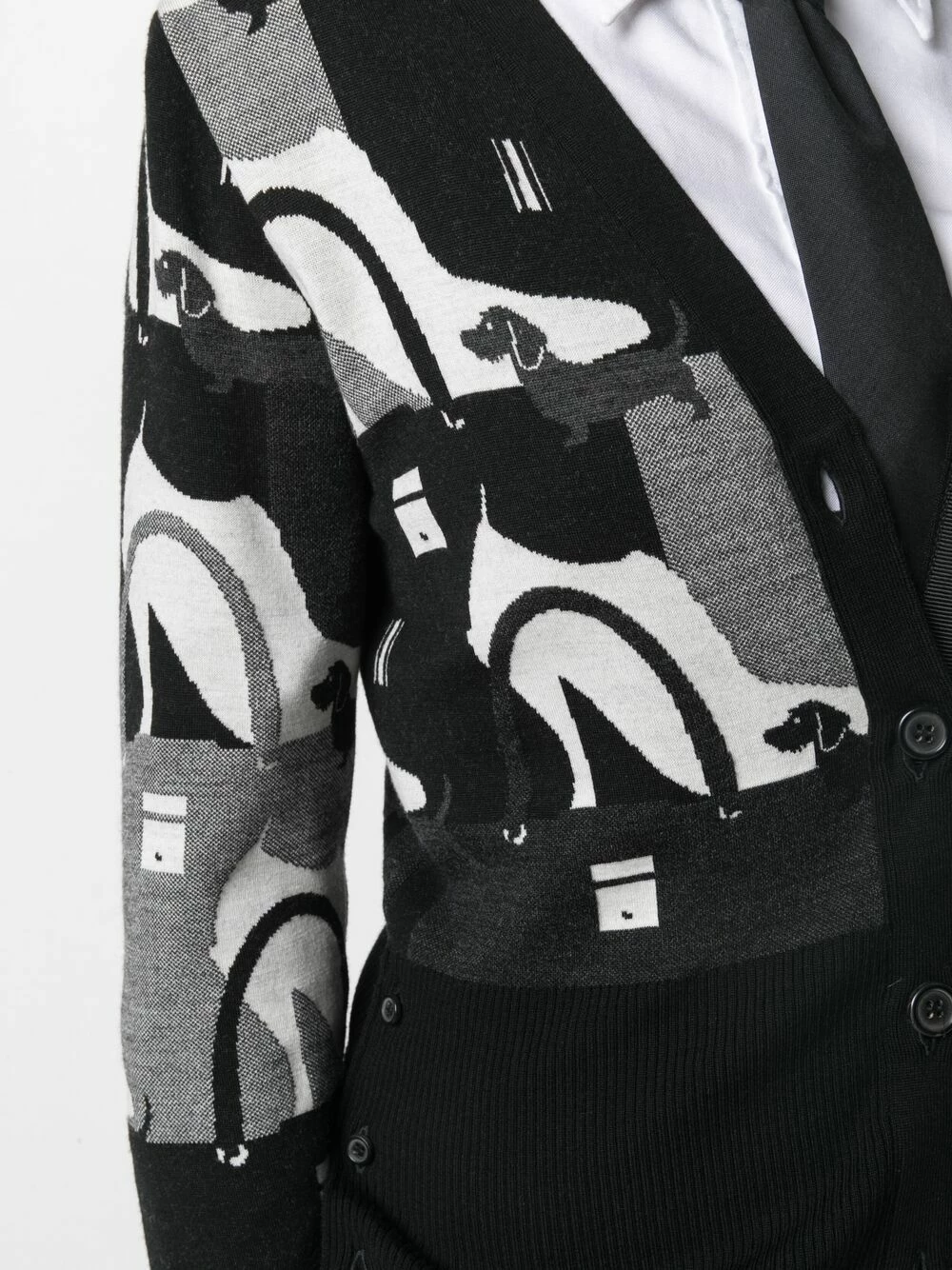 Thom Browne Intarsia pattern cardigan cardigans of women 5 Thom Browne intarsia-pattern cardigan