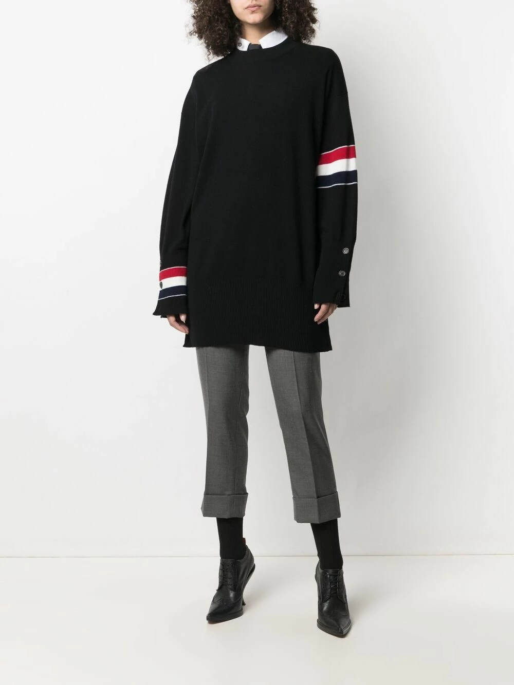 Thom Browne RWB stripe oversized jumper knitted sweaters of women 2 Thom Browne RWB stripe oversized jumper