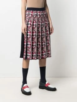 Thom Browne houndstooth-jacquard pleated skirt