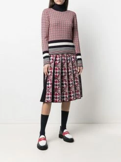 Thom Browne houndstooth-jacquard pleated skirt