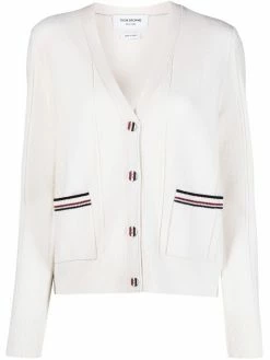 Thom Browne wide stripe mixed stitch cardigan