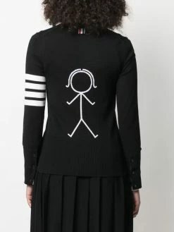 Thom Browne 4-Bar stripe printed cardigan