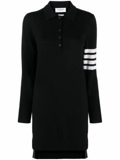 Thom Browne 4-Bar stripe polo dress