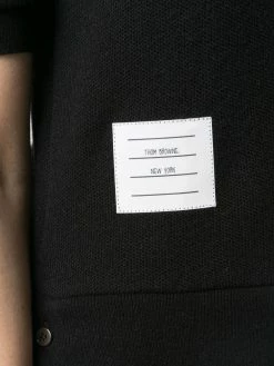 Thom Browne logo-patch knitted polo shirt