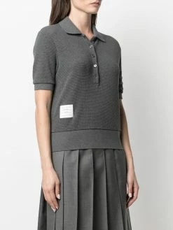 Thom Browne waffle-knit polo top