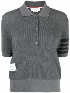 Thom Browne waffle-knit polo top