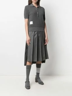 Thom Browne waffle-knit polo top