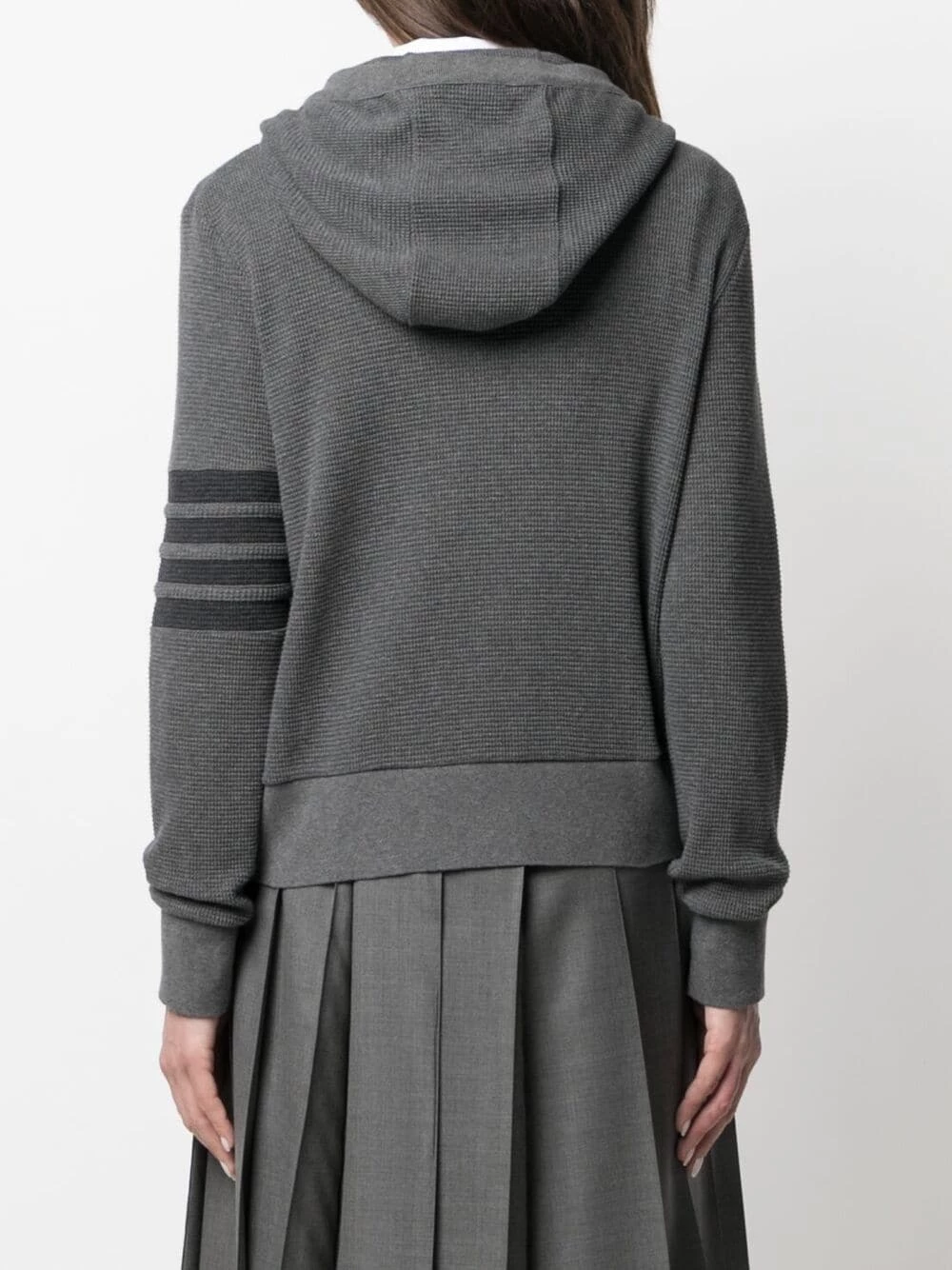 Thom Browne Waffle knit hooded cardigan cardigans of women 4 Thom Browne waffle-knit hooded cardigan