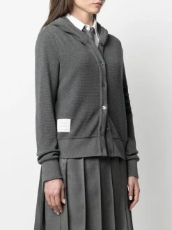 Thom Browne Waffle knit hooded cardigan cardigans of women 7 Thom Browne waffle-knit hooded cardigan