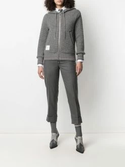 Thom Browne waffle-knit zip-up hoodie