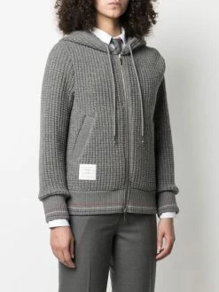 Thom Browne waffle-knit zip-up hoodie
