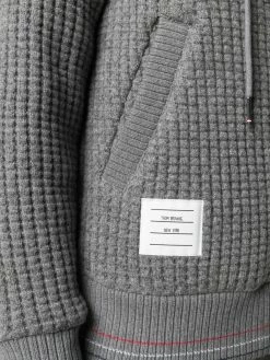 Thom Browne waffle-knit zip-up hoodie