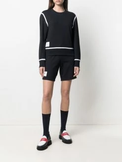 Thom Browne RWB-stripe track shorts