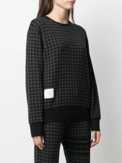 Thom Browne 4-Bar stripe checked sweatshirt