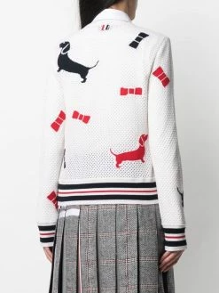 Thom Browne Hector-motif mesh cardigan