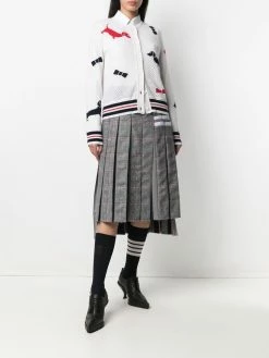 Thom Browne Hector-motif mesh cardigan