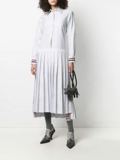 Thom Browne pinstriped pleated shirt dress
