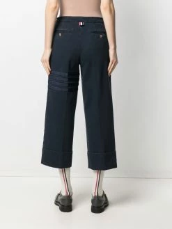 Thom Browne 4-Bar stripe cropped trousers