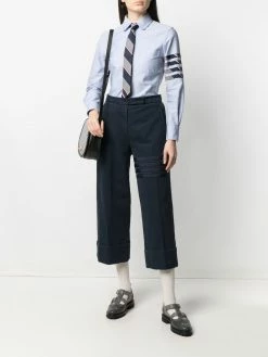 Thom Browne 4-Bar stripe cropped trousers