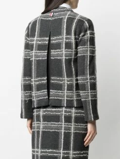 Thom Browne check pattern knitted cardigan