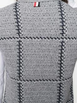 Thom Browne sleeveless checked cardi-coat