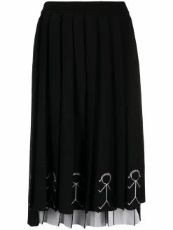 Thom Browne embroidered pleated skirt