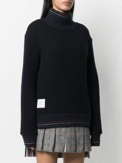 Thom Browne waffle-knit roll-neck jumper