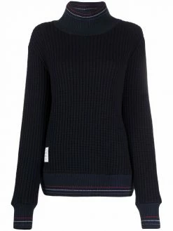 Thom Browne waffle-knit roll-neck jumper