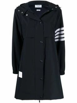 Thom Browne 4-Bar Stripe hooded raincoat
