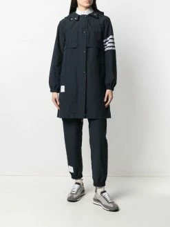 Thom Browne 4-Bar Stripe hooded raincoat