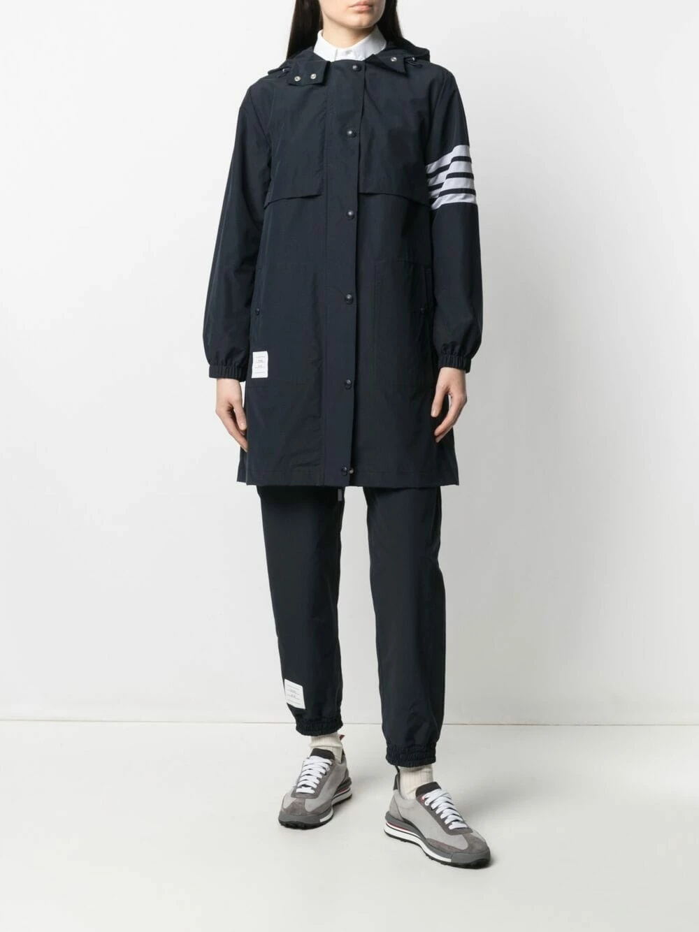 Thom Browne 4 Bar Stripe shell track pants performance track pants of women 2 Thom Browne 4-Bar Stripe shell track pants