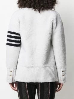 Thom Browne 4-Bar stripe shearling cardigan