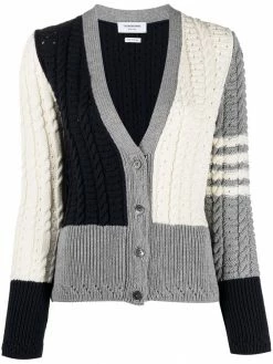 Thom Browne 4-Bar cable-knit cardigan