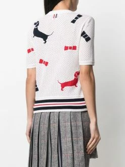 Thom Browne Hector-icon mesh T-shirt