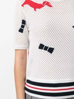 Thom Browne Hector-icon mesh T-shirt