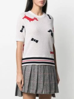 Thom Browne Hector-icon mesh T-shirt