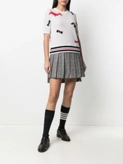 Thom Browne Hector-icon mesh T-shirt