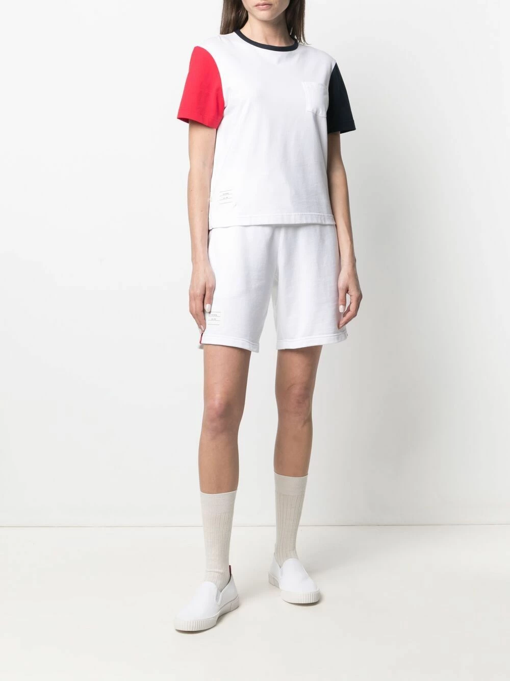 Thom Browne Contrast sleeve T shirt t-shirts & jersey shirts of women 2 Thom Browne contrast-sleeve T-shirt