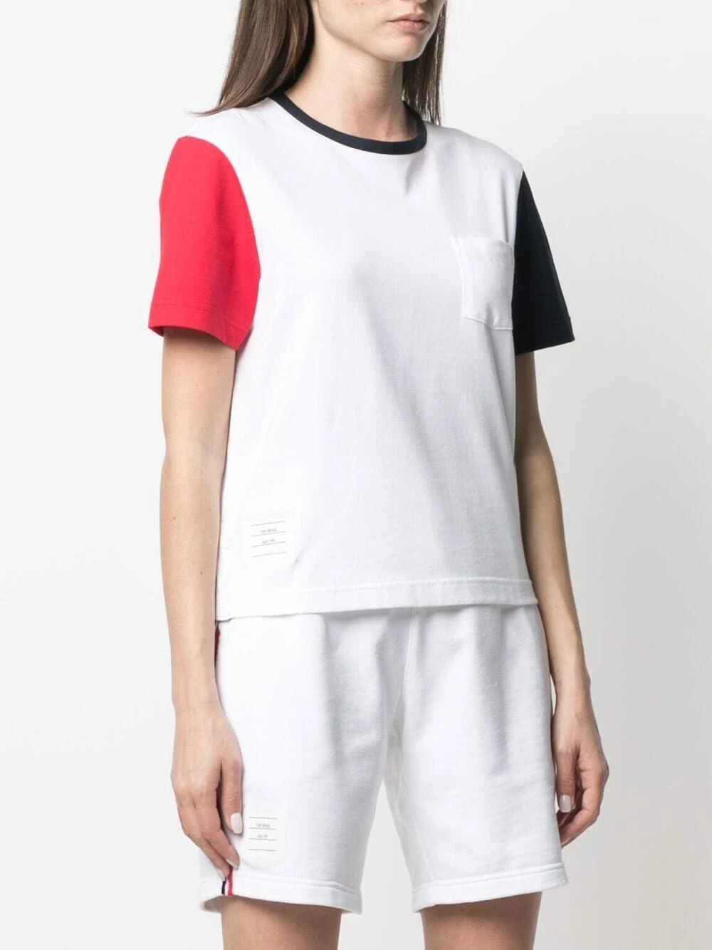 Thom Browne Contrast sleeve T shirt t-shirts & jersey shirts of women 3 Thom Browne contrast-sleeve T-shirt